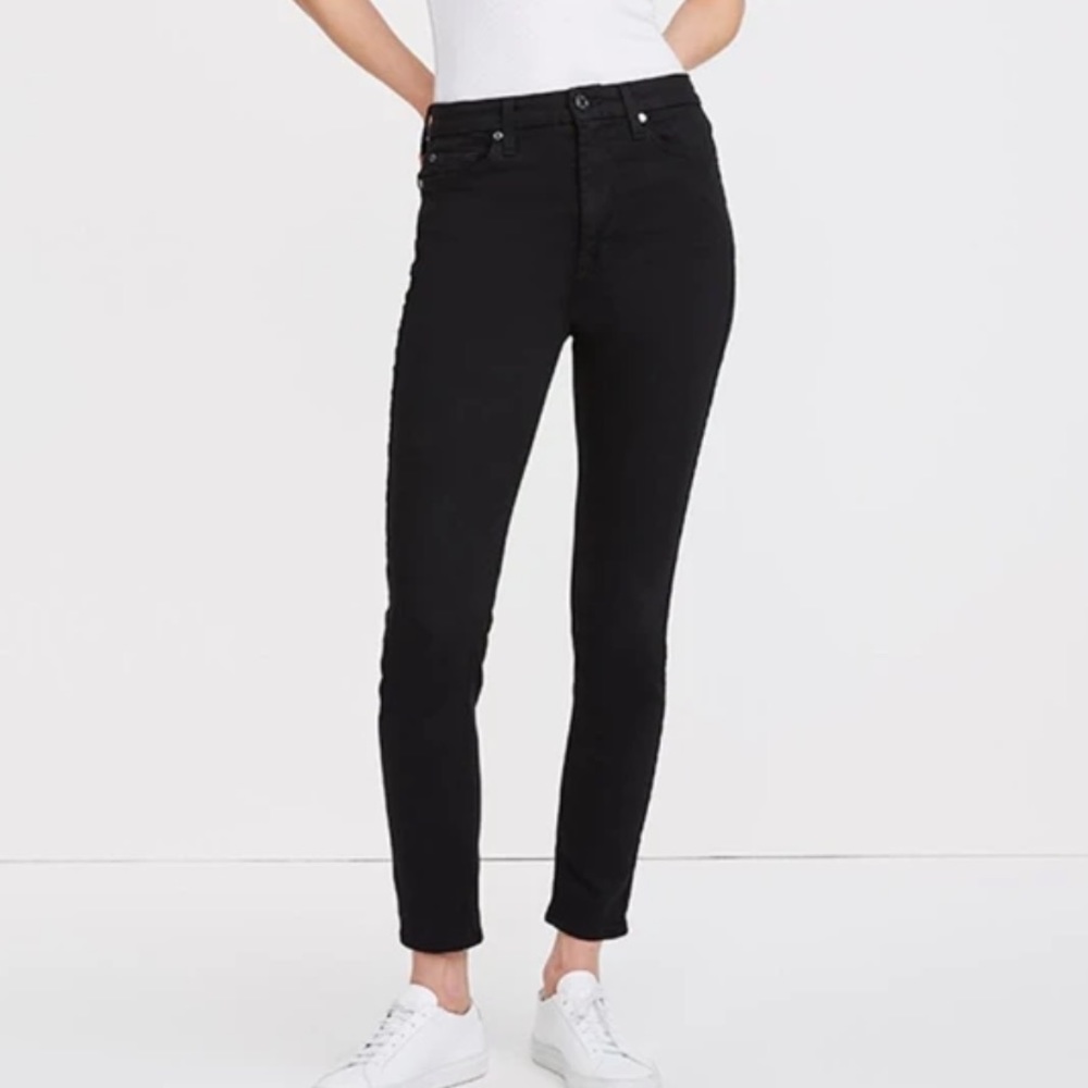 *Like NEW!* - 7 for all Mankind - HIGH WAIST ANKLE SKINNY IN LUXE BLACK  size 27